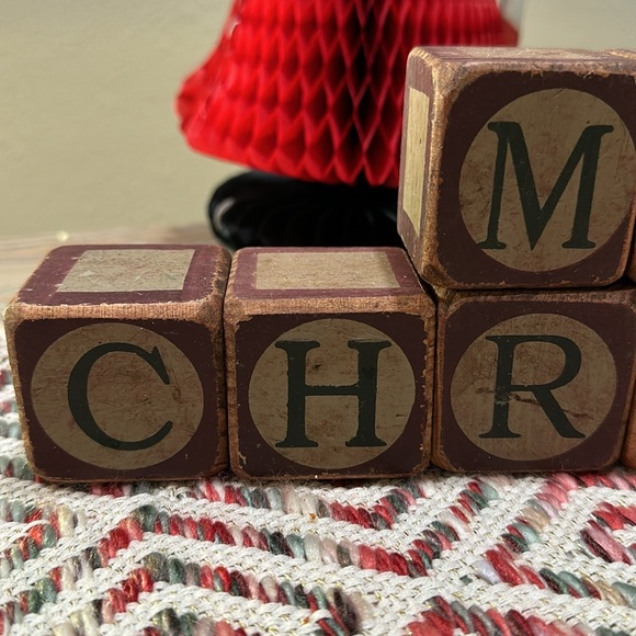 Rustic Merry Christmas Wooden Blocks - Picture 3 of 8